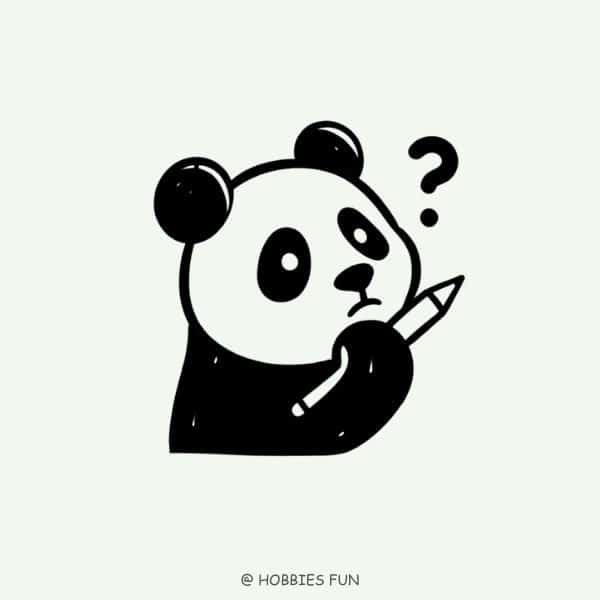 panda drawing for kids, Panda with a Pencil