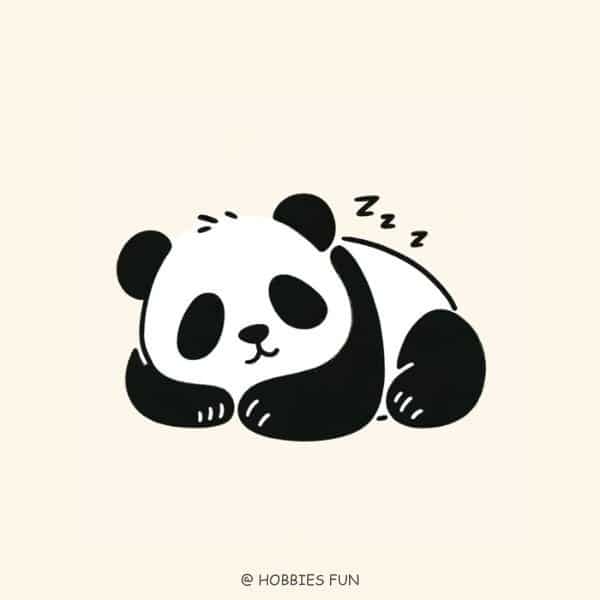 Kawaii panda drawing, Sleeping Panda