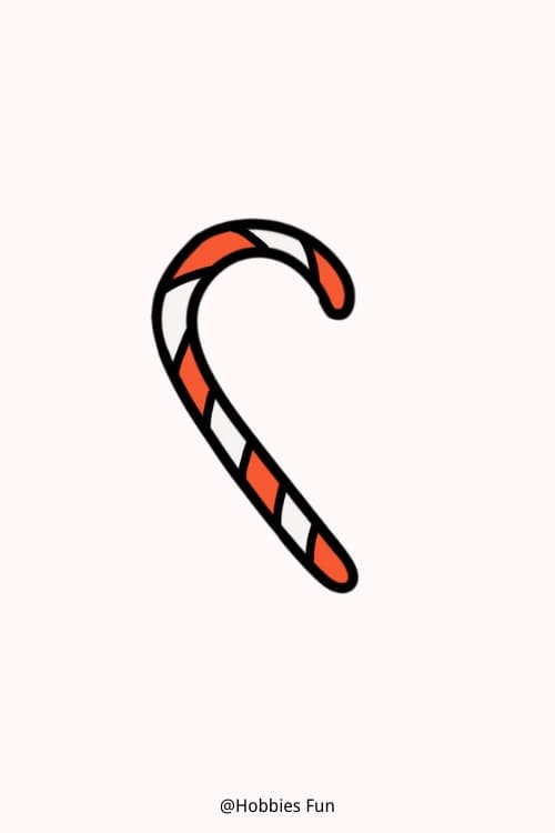 Christmas drawing for kids, Candy Cane