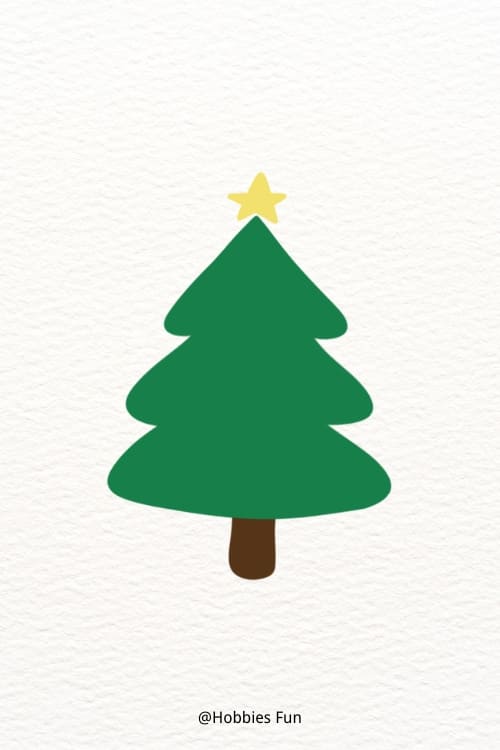 Christmas Tree Simple Drawing