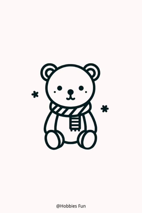 Holiday drawing ideas, Christmas-themed Teddy Bear