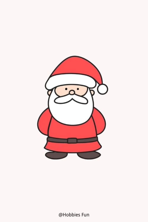 Cute easy Santa Claus drawing, Jolly Santa Claus