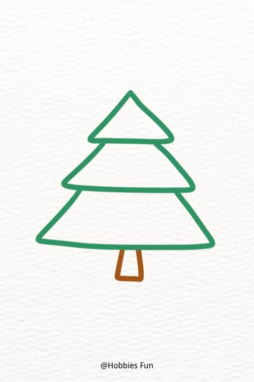 Draw a small rectangle or trapezoid for the tree trunk