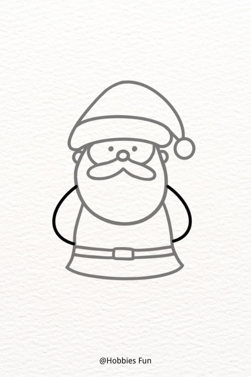 Draw the Santa Claus’s arms
