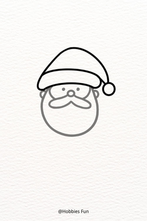 Draw the Santa Claus’s hat