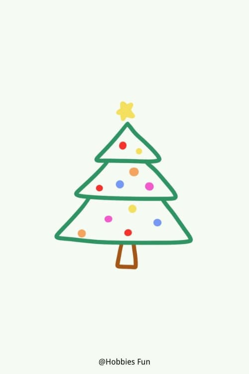 Christmas tree drawing for kids, Christmas Tree