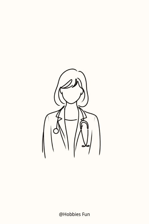 Easy Female Doctor Drawing