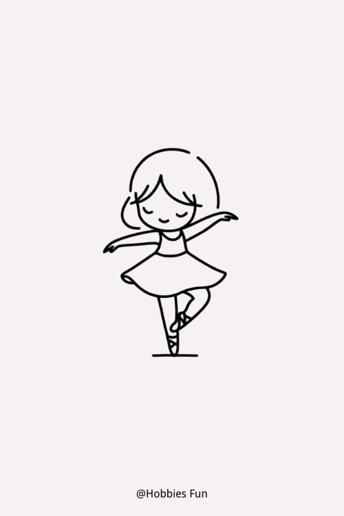 Easy Girl Drawing Cute, Girl Dancing Ballet
