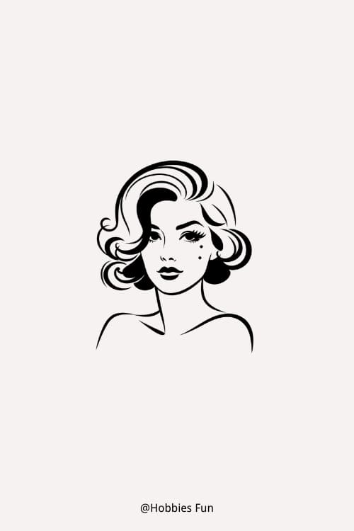 Easy Retro Pin-Up Lady Drawing