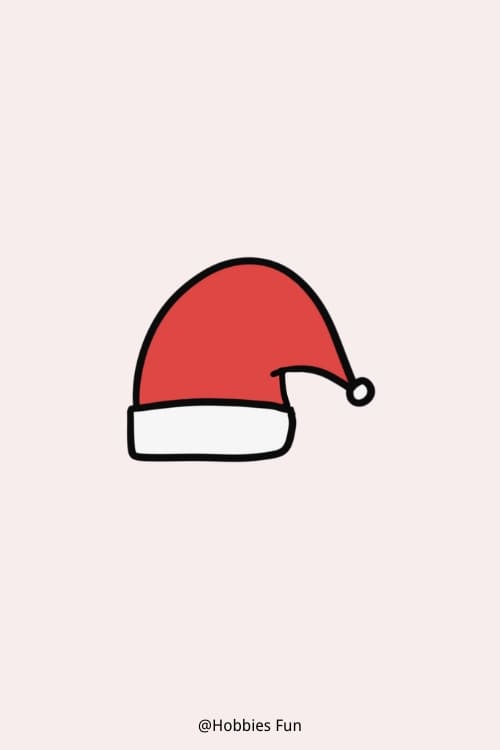 Easy Christmas drawing, Santa Hat
