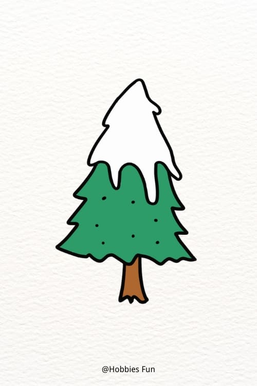 christmas tree to draw, Snowy Christmas Tree Drawing