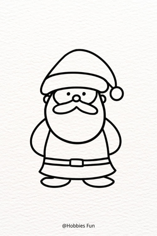 Go over Santa Claus’s outline with an ink pen