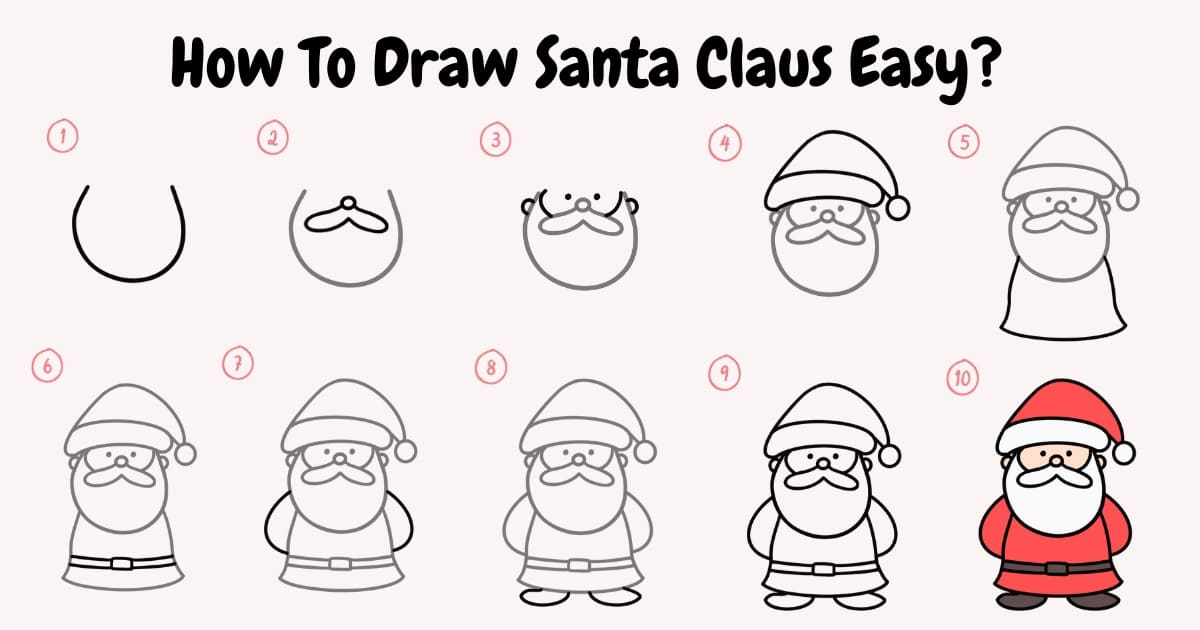 🎅 How to Draw Santa Claus | Easy Drawing for Kids - Otoons.net-saigonsouth.com.vn