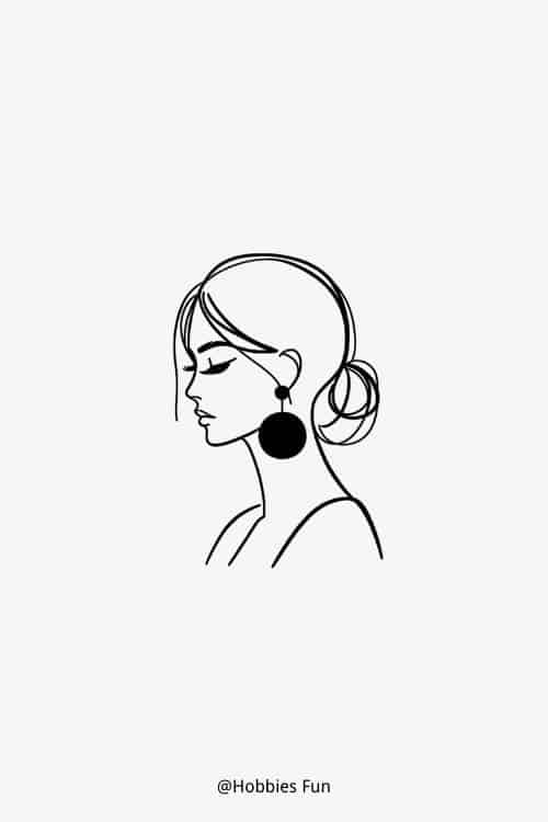 Petty girl drawing, Girl with Big Earrings