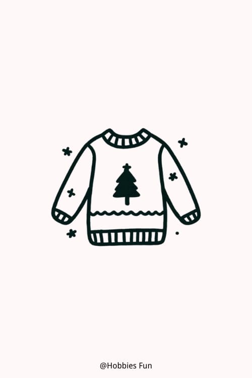 Cute Christmas drawing ideas, Ugly Christmas Sweater