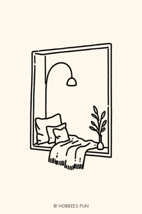 aesthetic drawing, A Cozy Corner