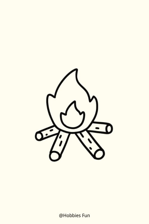 Cute doodles to draw easy, Campfire