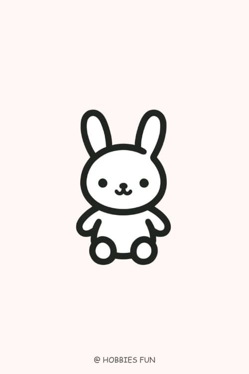 easy cute drawings aesthetic, Rabbit