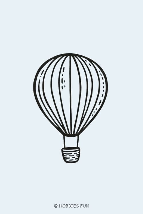 aesthetic easy doodles, Hot Air Balloon