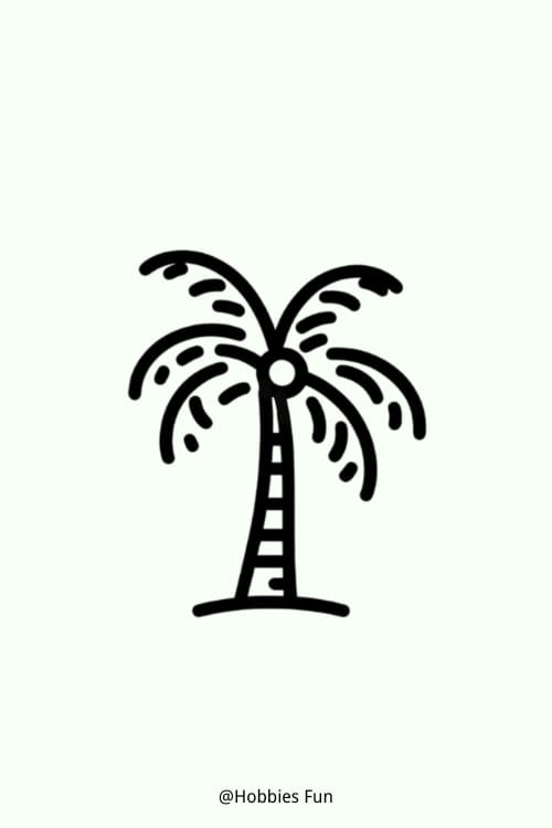 Easy Palm Tree Doodle to Draw