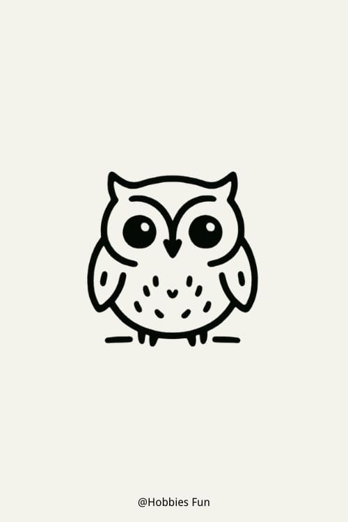 Easy cute owl doodle to draw