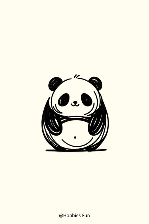 Easy cute panda doodle to draw