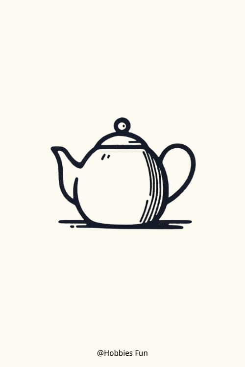 Easy cute teapot doodle to draw