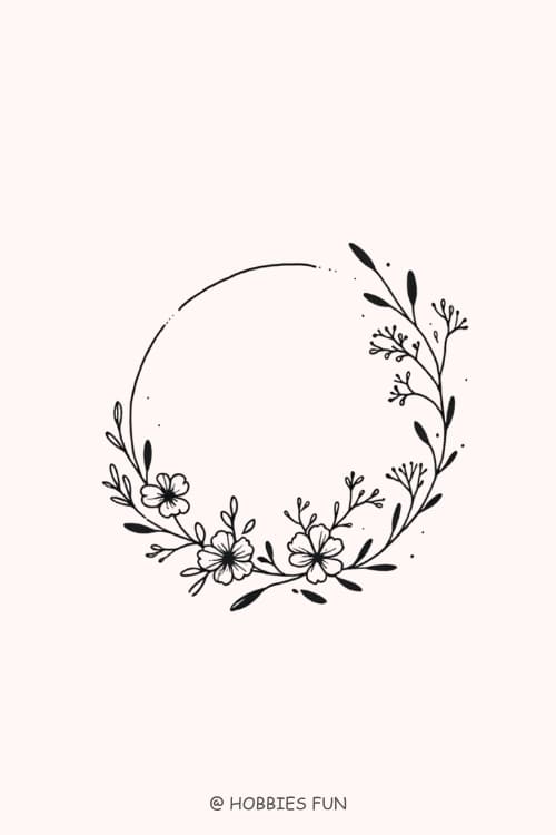 drawing aesthetic ideas, Floral Wreaths