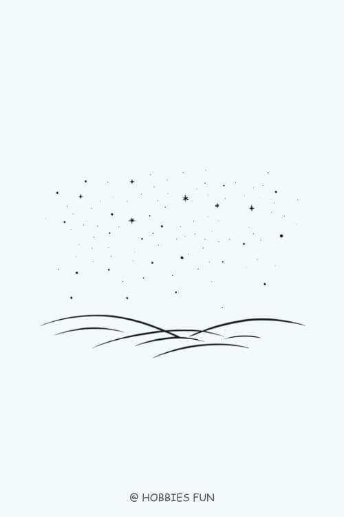drawing aesthetic, Starry Night Sky 