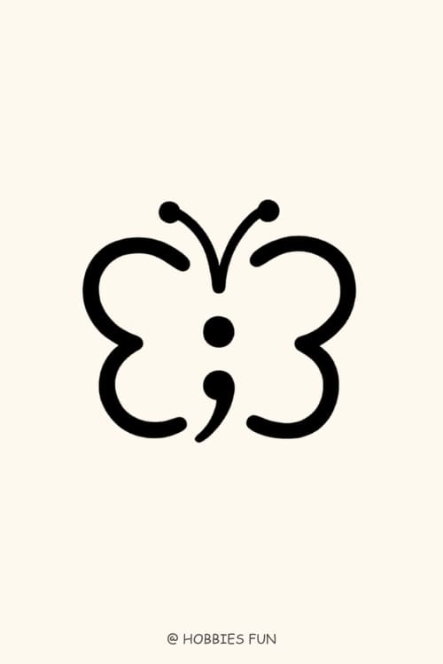 best tattoo, Semicolon Butterfly