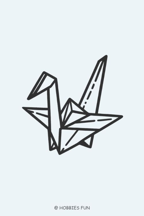 cool simple tattoo ideas, Origami Crane