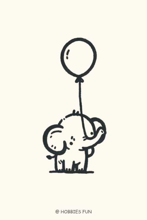 cute tattoo ideas, Elephant and Balloon 
