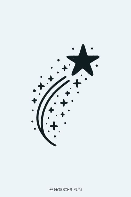 simple tattoos for beginners, Shooting Star