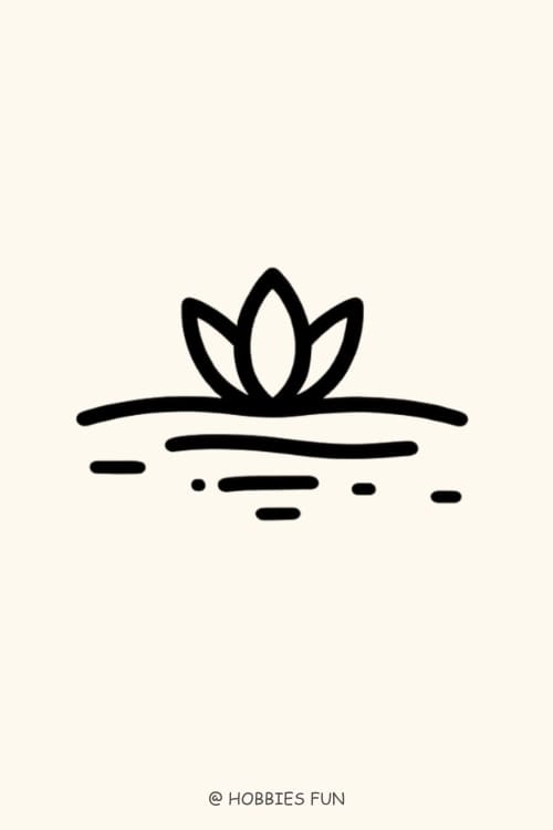Small Easy Tattoo Ideas, Lotus Flower And Water