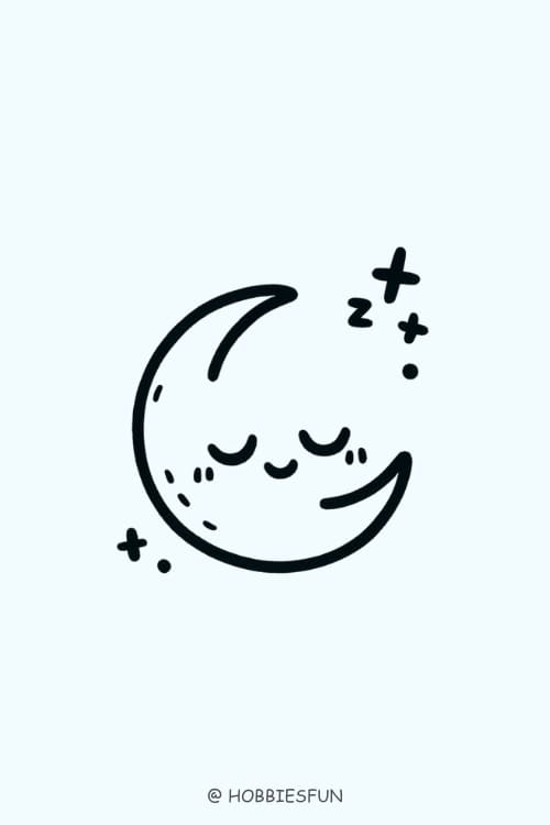 Art Drawing Ideas, Sleeping Moon