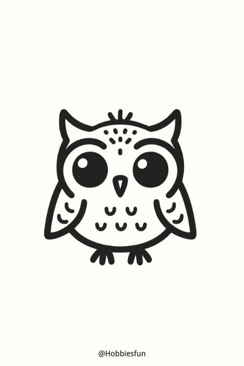 Easy To Draw Owl, Cartoon Owl 
