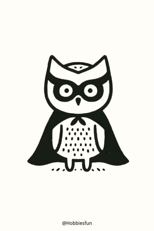 Cool Owl Drawing, Owl as A Superhero