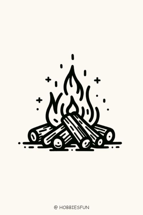 Easy Drawing Idea, Campfire