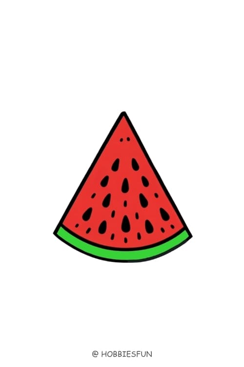 Easy Drawing Idea, Slice Of Watermelon