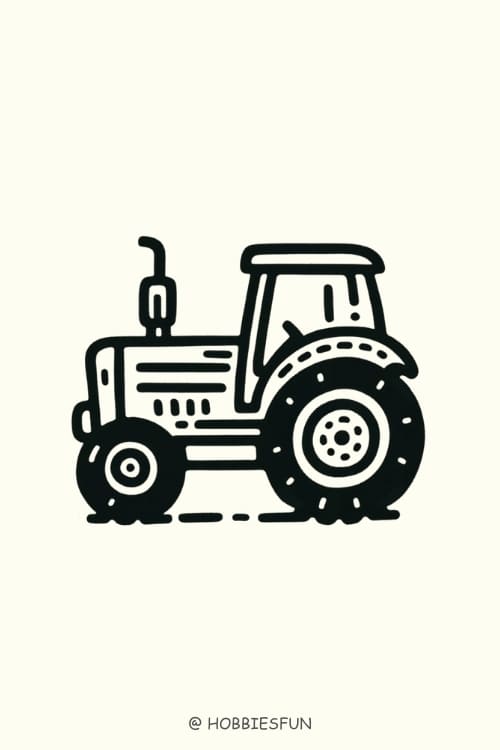 Easy Drawing Idea, Tractor