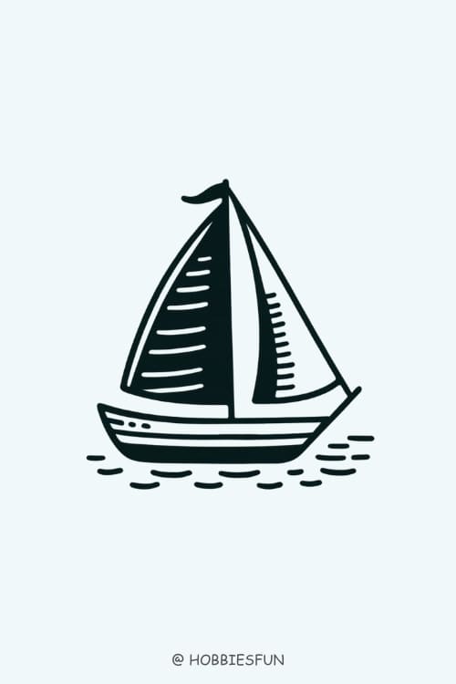 Simple Cool Drawing Ideas, Sailboat