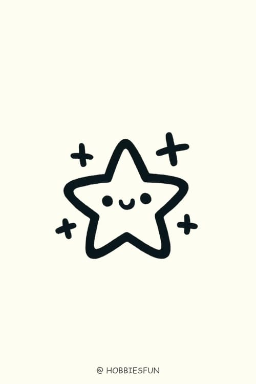 Simple Easy Drawing Ideas, Smiling Star