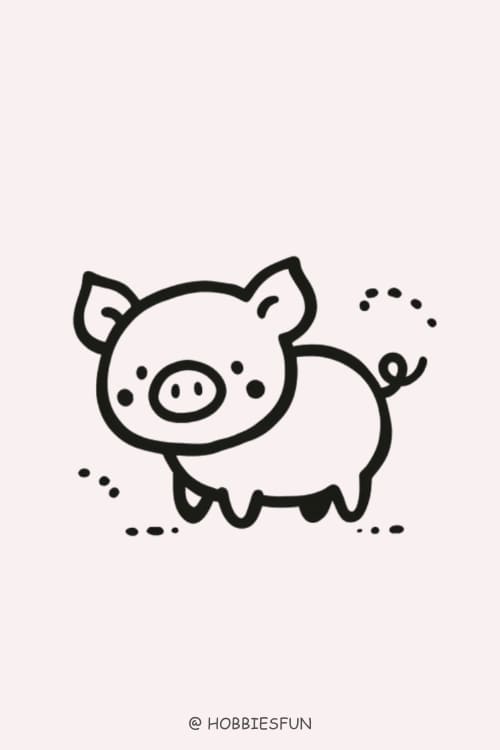 Cute Animals To Draw, Pig
