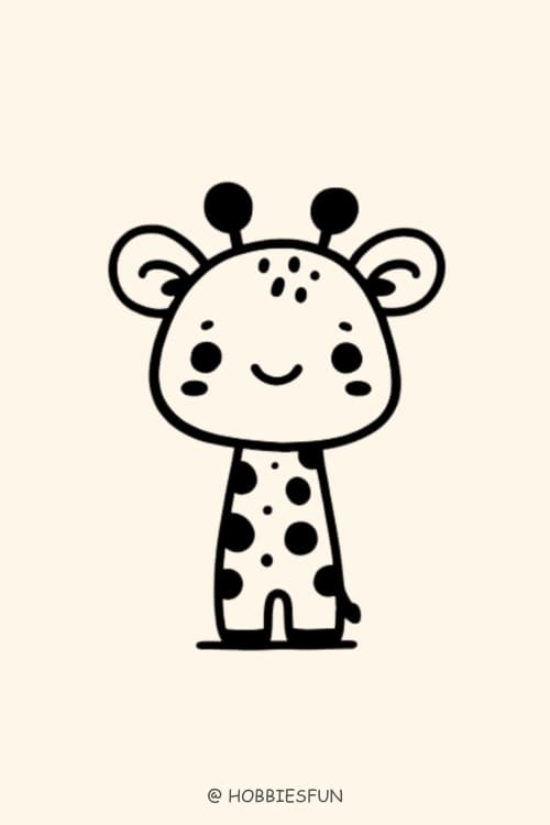 Cute Easy Animal To Draw, Giraffe