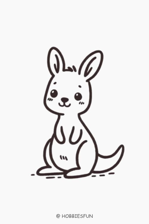 Cute Easy Animal To Draw, Kangaroo