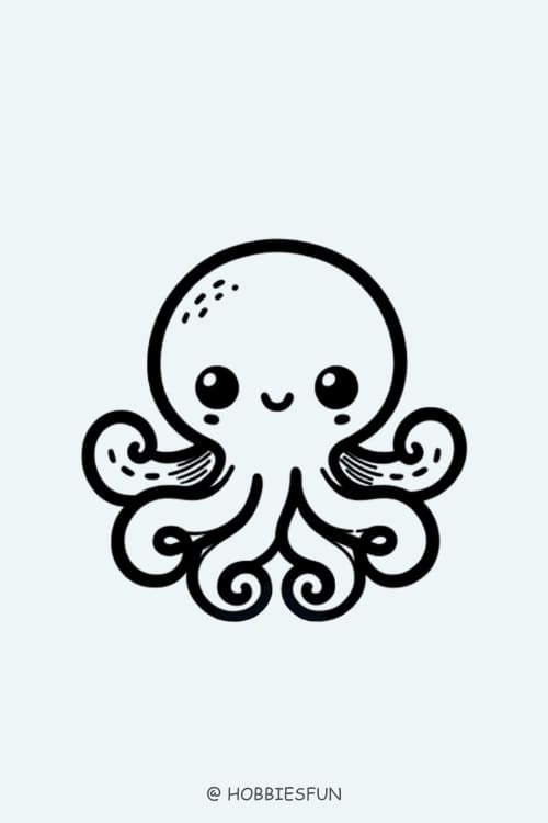 Cute Easy Animal To Draw, Octopus