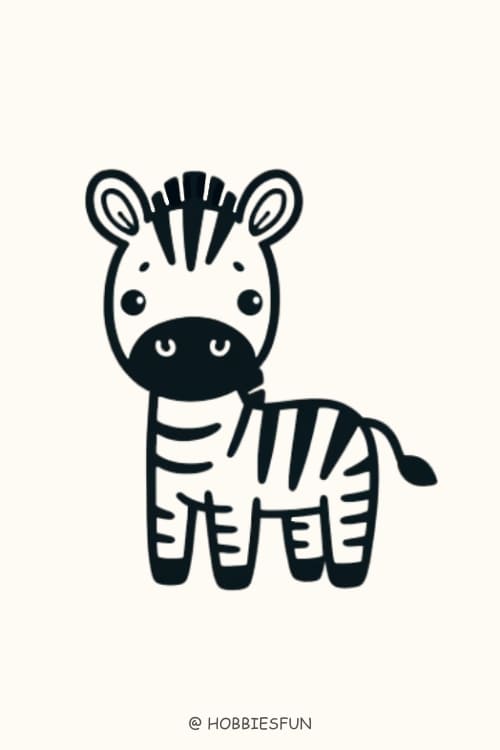 Cute Easy Animal To Draw, Zebra