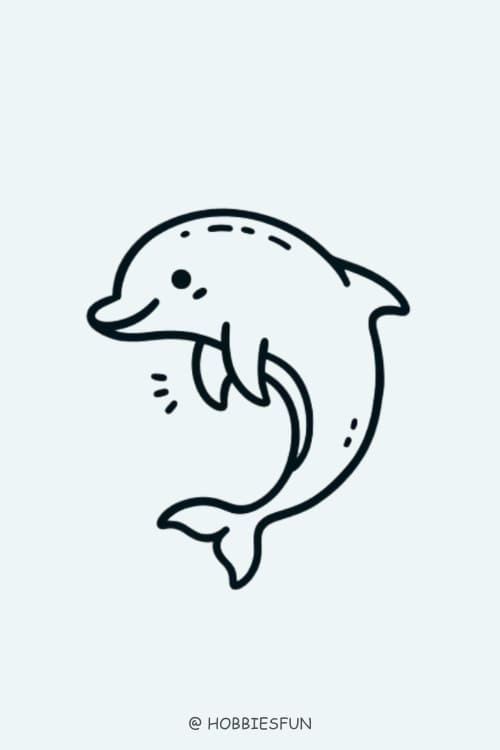 Cute Easy Animals To Draw, Dolphin