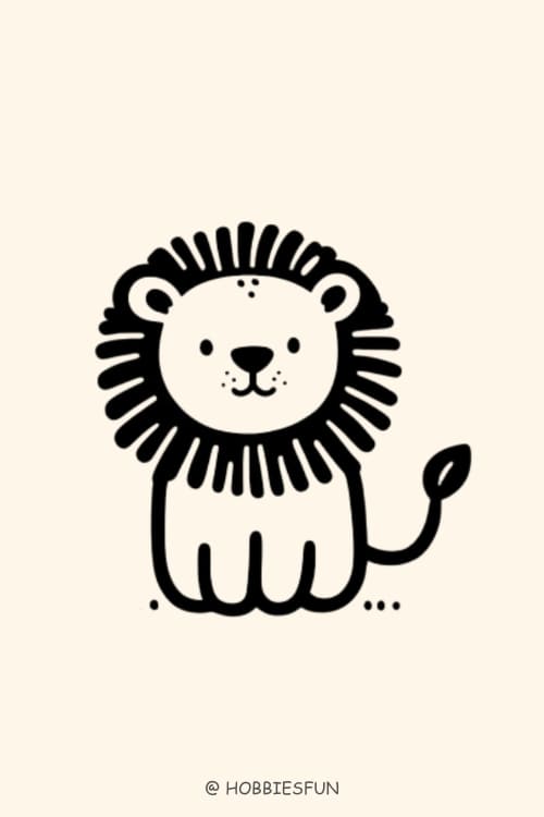 Cute Easy Animals To Draw, Lion