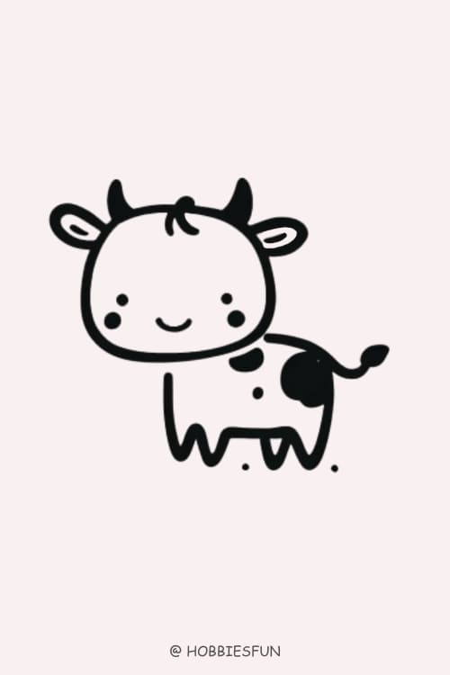 Easy Animal Drawing, Cow